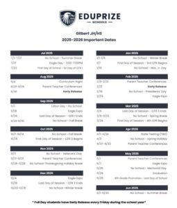 JH-HS Important Dates