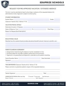 Student-Vacation-Request-Form