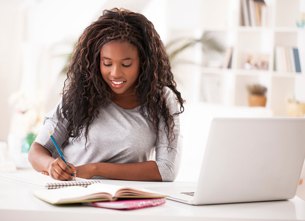 EDUPRIZE Online high school student studying and building mastery